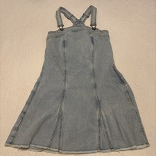 American Eagle Outfitters Size Small Light Denim Overall Jumper Buckle Straps