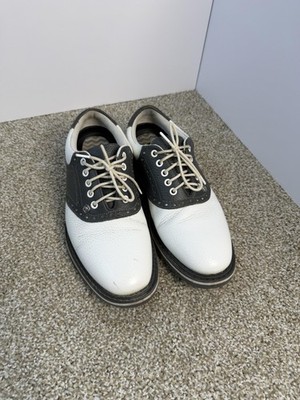G/FORE Saddle Gallivanter Golf Shoes Mens Size 8.5 White Gray Leather Spiked
