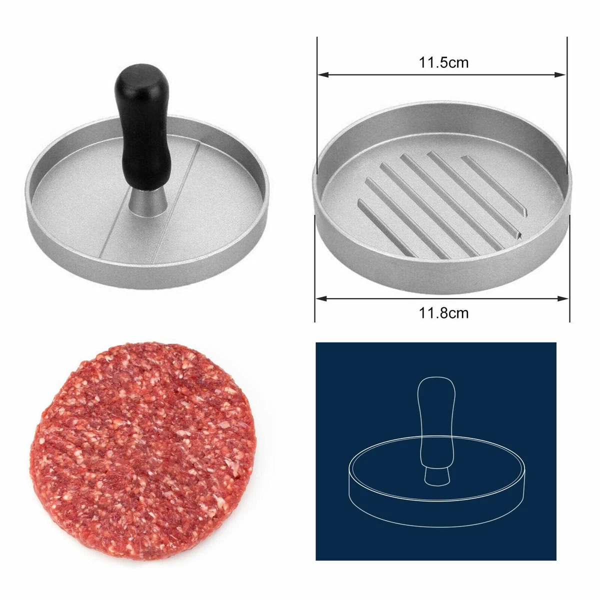 Burger press Hamburger former Patty press Grill meatballs Non-stick BBQ