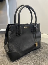 MICHAEL KORS Mercer Gallery Small Faux Pebbled Leather Black Tote Bag BNWT