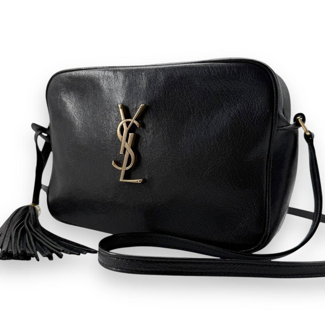 Borsa a tracolla per fotocamera Ysl Yves Saint Laurent Lou nera