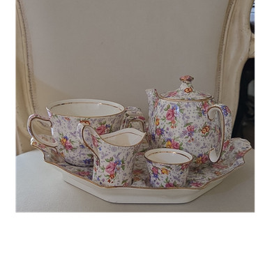 Vintage Royal Winton Eleanor Chintz Frühstücksset Made in Eng, UK. 