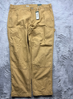Alpine Design Mens Pants 40x30 Beige Utility Double Knees Work Wear Cotton