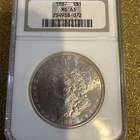 1887 $1 Morgan Silver Dollar NGC MS63 90% Silver