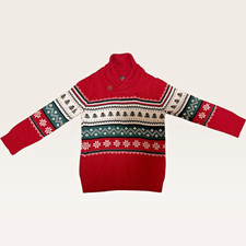 The Children's Place Boys Fair Isle Sweater Christmas Tree Snowflakes Size 4T