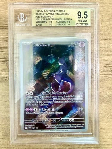Mewtwo 052 Scarlet Violet 151 Promo Illustration Rare BGS 9.5 (PSA 10 equiv.)