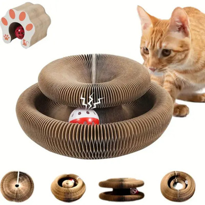 Interactive Cat Toy Thick Scratching Pad Magic Ball Track for Indoor Exercise
