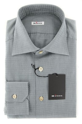 Kiton Dunkelgrün Kostüm Hemd - Slim - 15.75/40 - (KT105179)