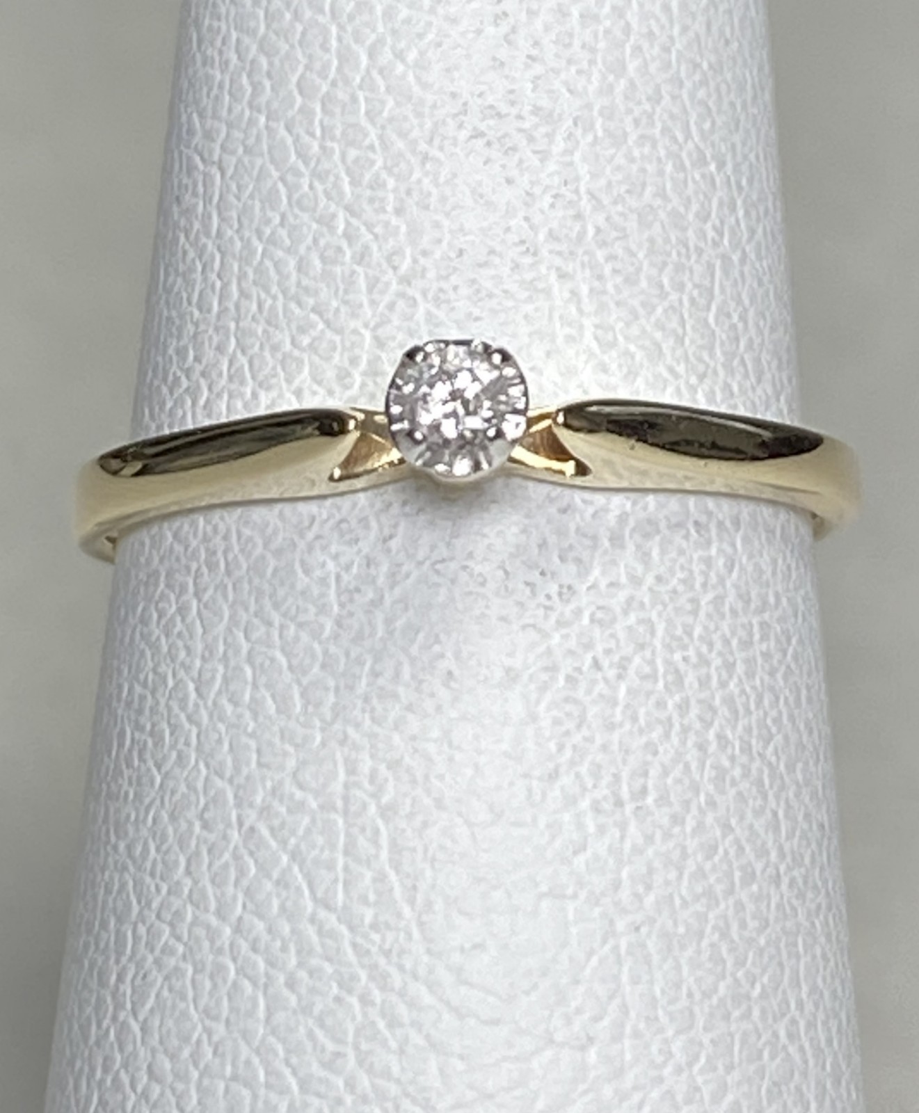 Size 7 💘 Solid 10K Yellow Gold SOLITAIRE Cathedr… - image 11