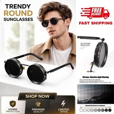 Polarized Round Sunglasses ND9 Adjustable Dimming Men Women Outdoor Shades