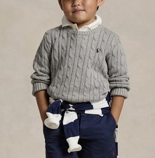 POLO RALPH LAUREN AUTHENTIC BOYS BRAND NEW ORIGINAL CABLE-KNIT SWEATER Sz 7, NWT