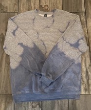 Wild Fable Women's Gray/Blue Sweatshirt Size Small Long Sleeve Crew Neck Casual