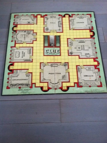 Vintage 1949 Clue Game Board by Parker Brothers