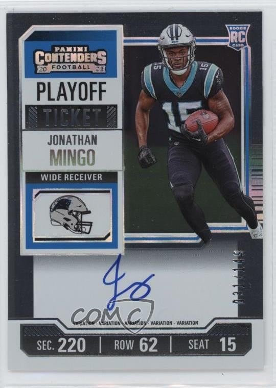 2023 Contenders RPS Variation Playoff Ticket /149 Jonathan Mingo Rookie Auto RC