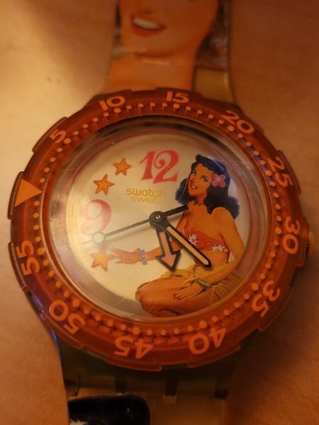 Swatch Armbanduhr Scuba Beach Virgin - "Pin Up" Eyecatcher