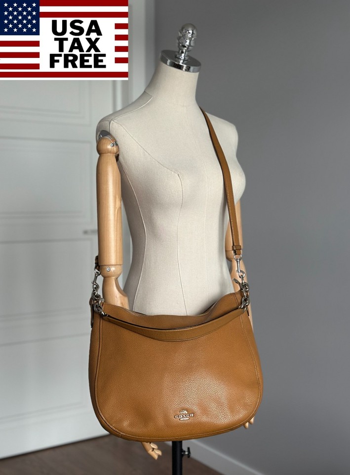 COACH CHELSEA 32 Leather Women's Shoulder/Crossbody Bag Brown Luxury Brand