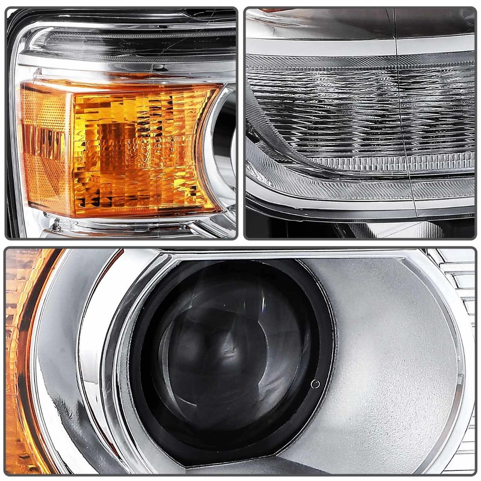 Projector Headlights W/ LED DRL For GMC Sierra 2500 HD Denali 6.0L V8 2015-2019 Foto 3 de 4