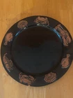 Vintage Frankoma Seafare Dinner Plate Black Terracotta Pottery