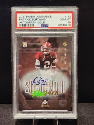2021 Panini Luminance Patrick Surtain II #172 Gold Autograph/100 (AU, RC) PSA 10