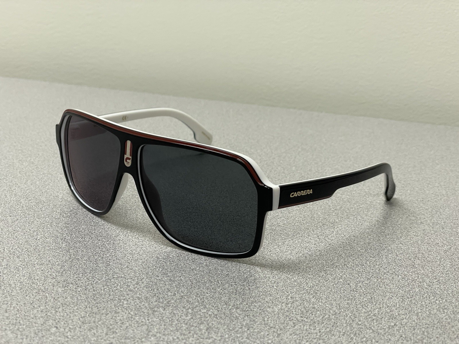 Carrera 1001/S 80S 9O Rectangular Sunglasses Whit… - image 1