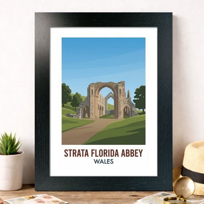 Strata Florida Abbey, Wales Reise Poster Giclée Kunstdruck 352-3