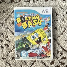 SpongeBob's Boating Bash Nintendo Wii Racing Manual Included THQ 4-Player