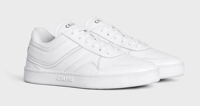 CELINE CT-10 Low Lace-Up Leather Trainers, Optic White Women s 37IT / 7US, Auth!