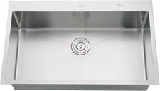 33 Inch Drop in Kitchen Sink, 33 x 19 Stainless Steel Kitchen Sink Top Mount