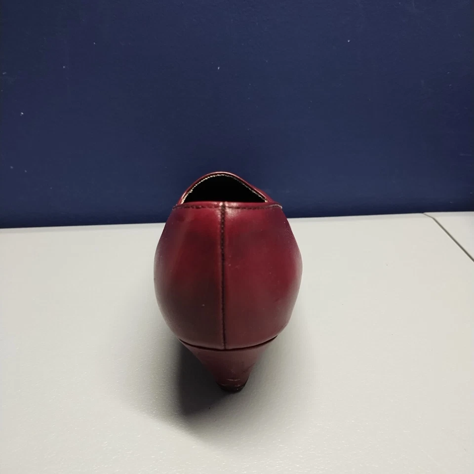 Softspots Pump Shoes Womens Size 6.5 Burgundy Leather Comfort Block Heel Slip On - Image 3 of 4