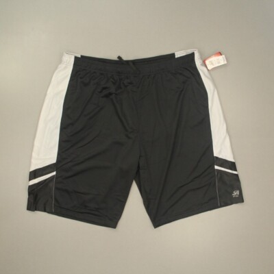 SP Active Men's Gym Pull-on Elastic Waist Shorts Big&Tall Size 6 Black White NWT