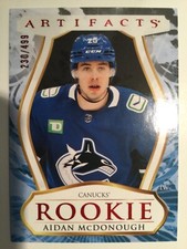 AIDAN McDONOUGH VANCOUVER CANUCKS  23/24 AUTHENTIC RUBY ROOKIE CARD / 499