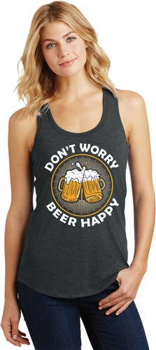 Beer Happy Womens Racerback Tank Top - Picture 1 of 8