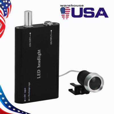 Dental Lab LED Headlight Lamp Use for Surgical Medical Loupe Magnifier Black