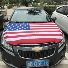 American Flag Car Hood Cover 3.3X5FT 100 Polyester Engine Flag Elastic Fabrics