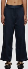 Pantaloni cropped donna Aeron blu con polsini accentuati taglia FR34/US24 $810