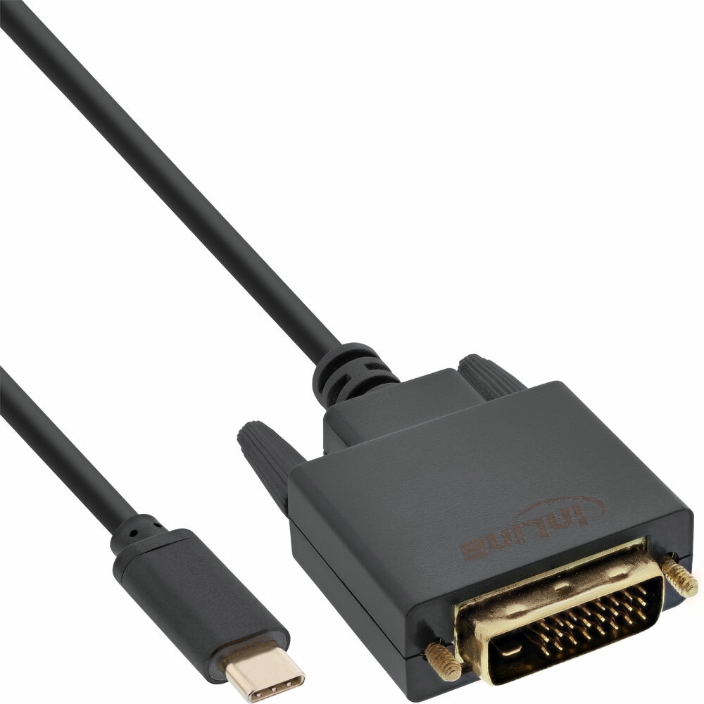 INL Cavo display USB InLine®, spina USB-C a spina DVI (DP vecchio modello), ner