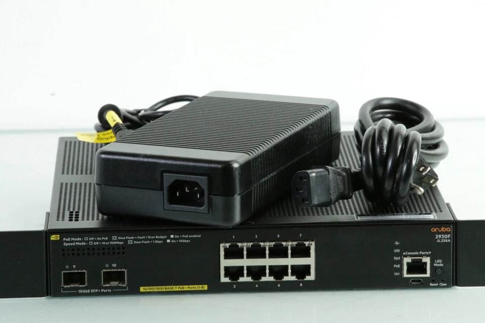 Aruba 2930F JL258A 8G PoE+ 2SFP+ Switch With Rack Mount n908 - Image 3 of 4