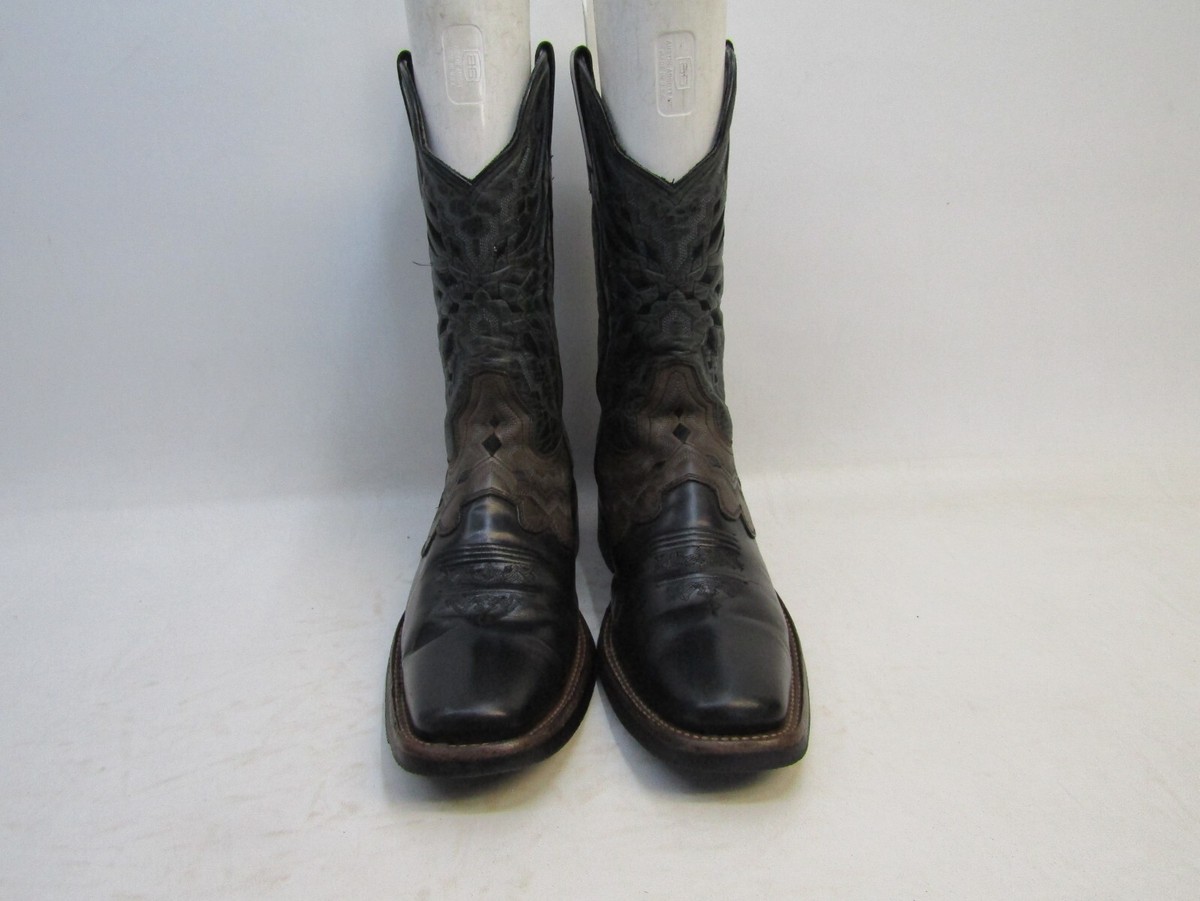 Montero Mens Size 9 D Blue Black Leather Cowboy Western  display picture 2