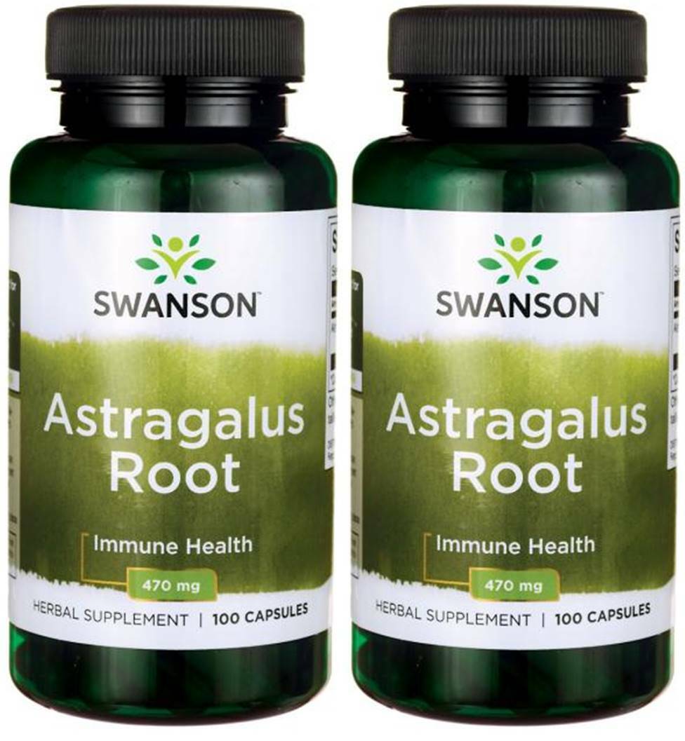 Swanson Astragalus Root 470 mg 2X 100 Caps Energy Boost Immune System + Bonus