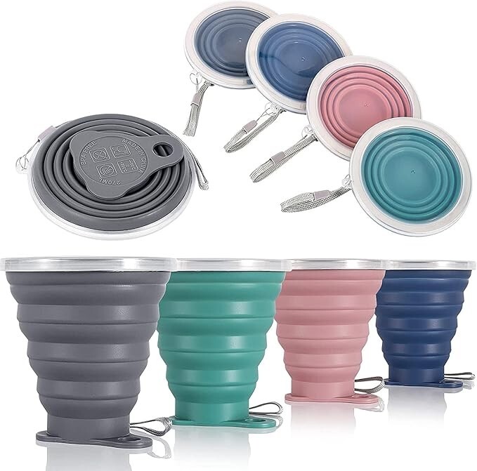 Vaso de viaje plegable de silicona - Vaso de camping plegable de silicona.nuevo.