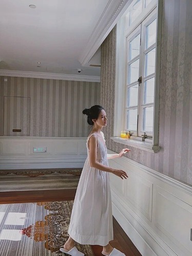 V-Neck Nightdress retro Embroidery Long Nightgowns Cotton Sweet Sleeveless - Picture 18 of 24