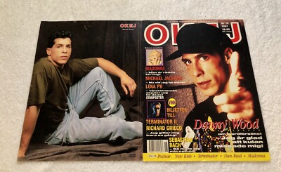 DANNY WOOD 1991 NKOTB Clipping Poster Swedish Music magazine Okej