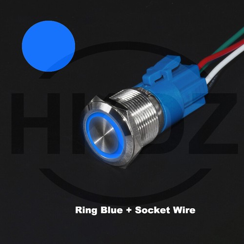 Metal Push Button Switch Momentary LED Illuminated ON/OFF 15/19/22mm 12/24/220V - Picture 25 of 34