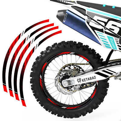 BLUE D01B 21'' 19'' Wheel Rim Tape Decal Sticker For TM 300 MX300 2007-2021 16 17