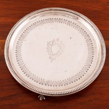 HUKIN & HEATH ENGLISH SILVER-PLATE SALVER,COCKTAIL TRAY 1912-38 NO MONOGRAM