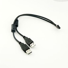 30CM/1FT 10 Pin Motherboard Female Header to Dual USB 2.0 A Male Dupont Y Cable