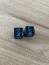 2X Navy Blue Pearl Black Dots Dice Valve Stem Cap Auto Car Truck Bike Motorcycle