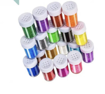 LEOBRO 18 Pack Glitter for Slime, Multi Assorted Set 15g/ Bottle, 270g Total