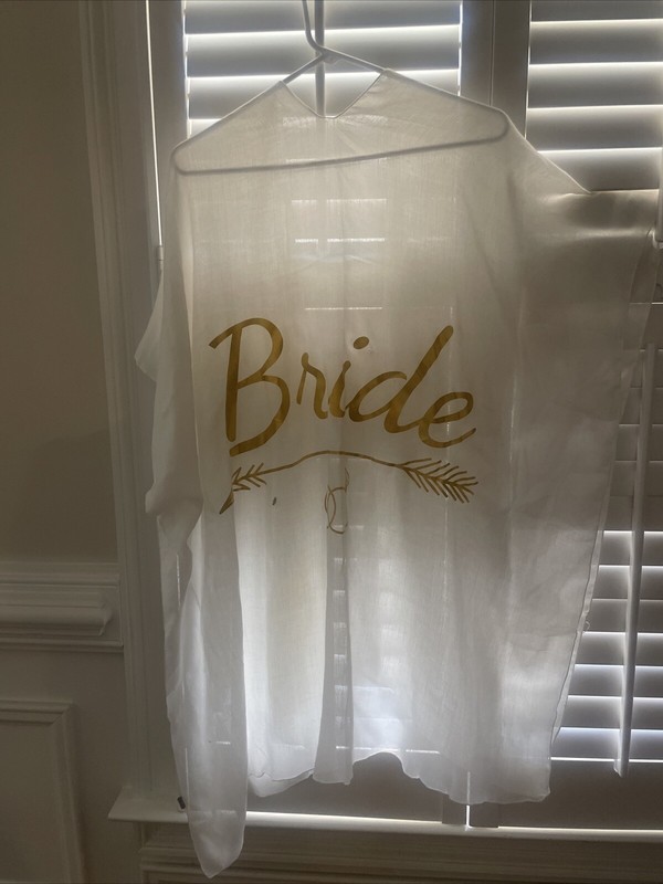 “BRIDE” Swimming/Nightime/Anytime Lightweight Cover-up - Gold-colored Lettering