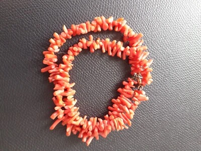 bracelet ancien corail fermoir or - Photo 1/4